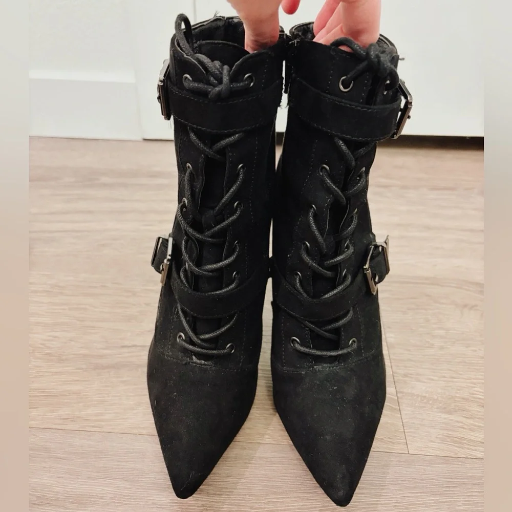 Maxwell Suede High Heel Ankle Boots - Picture 2 of 9